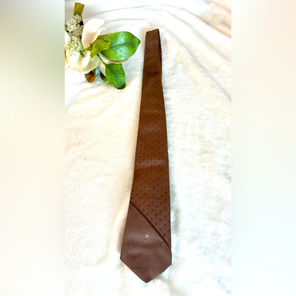 Pierre Cardin Brown Tie with Soft Texture - Picture 6 of 6